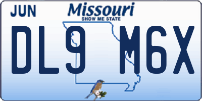 MO license plate DL9M6X