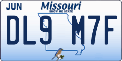 MO license plate DL9M7F