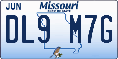 MO license plate DL9M7G