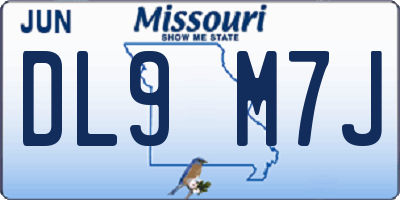 MO license plate DL9M7J
