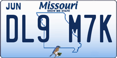 MO license plate DL9M7K