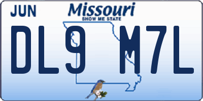 MO license plate DL9M7L