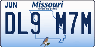 MO license plate DL9M7M