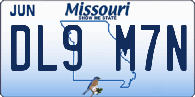 MO license plate DL9M7N