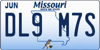 MO license plate DL9M7S