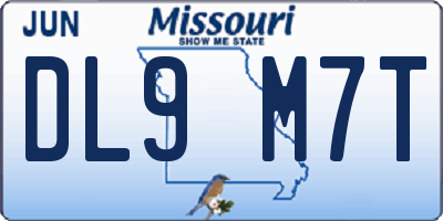 MO license plate DL9M7T