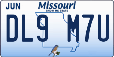 MO license plate DL9M7U