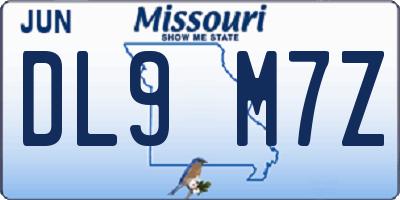 MO license plate DL9M7Z