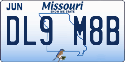 MO license plate DL9M8B