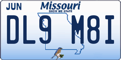 MO license plate DL9M8I