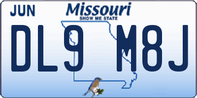 MO license plate DL9M8J