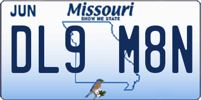 MO license plate DL9M8N