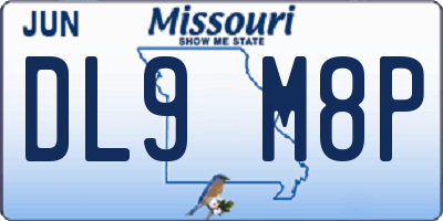 MO license plate DL9M8P