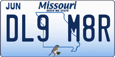 MO license plate DL9M8R
