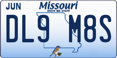 MO license plate DL9M8S