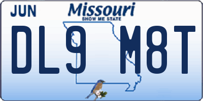 MO license plate DL9M8T