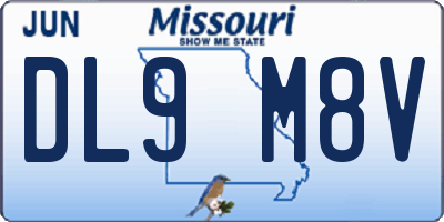 MO license plate DL9M8V