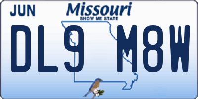 MO license plate DL9M8W