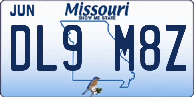 MO license plate DL9M8Z