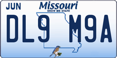 MO license plate DL9M9A