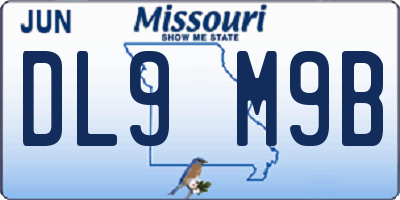 MO license plate DL9M9B
