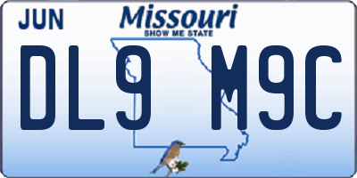 MO license plate DL9M9C