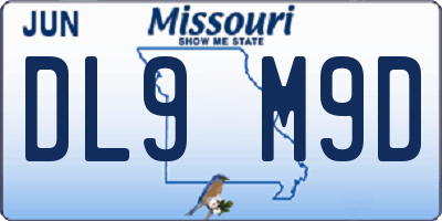 MO license plate DL9M9D