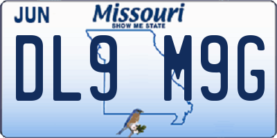 MO license plate DL9M9G