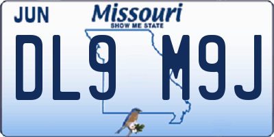 MO license plate DL9M9J