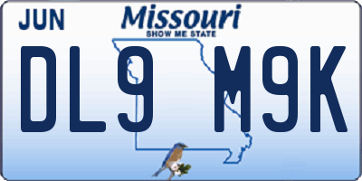 MO license plate DL9M9K