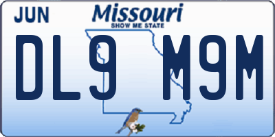 MO license plate DL9M9M