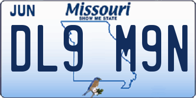 MO license plate DL9M9N