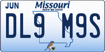 MO license plate DL9M9S