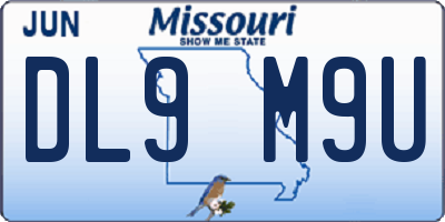 MO license plate DL9M9U