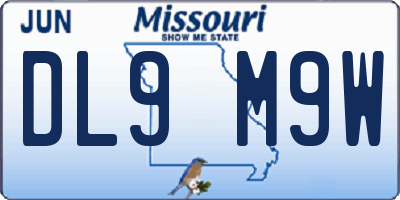 MO license plate DL9M9W