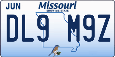 MO license plate DL9M9Z