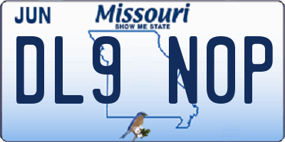 MO license plate DL9N0P