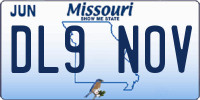 MO license plate DL9N0V