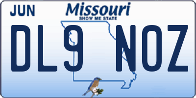 MO license plate DL9N0Z