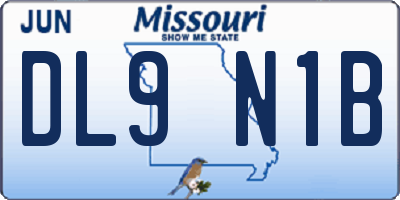 MO license plate DL9N1B
