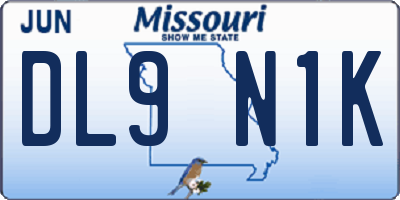 MO license plate DL9N1K