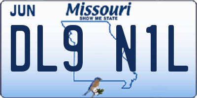 MO license plate DL9N1L