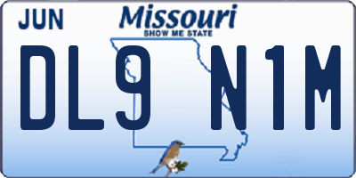 MO license plate DL9N1M