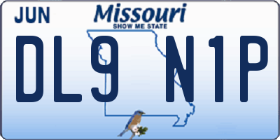 MO license plate DL9N1P
