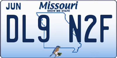 MO license plate DL9N2F