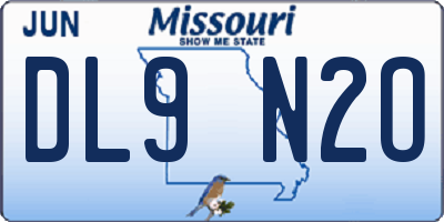 MO license plate DL9N2O