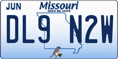MO license plate DL9N2W