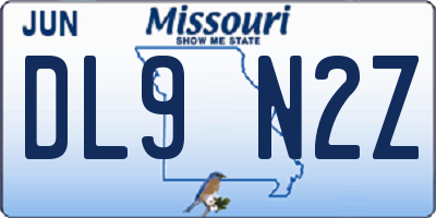 MO license plate DL9N2Z