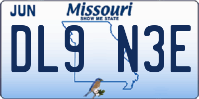 MO license plate DL9N3E