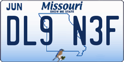 MO license plate DL9N3F